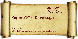 Kopcsák Dorottya névjegykártya