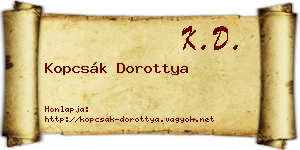 Kopcsák Dorottya névjegykártya