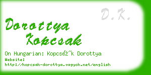 dorottya kopcsak business card